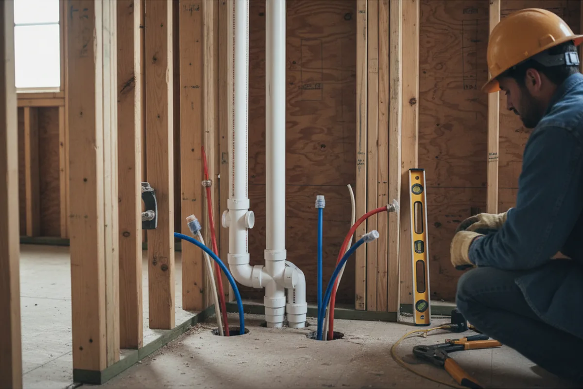 Drain and supply rough-in during Drain Cleaning in Jeromesville